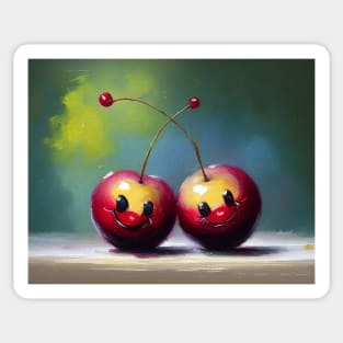 Cute Happy Cherries Sticker